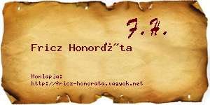 Fricz Honoráta névjegykártya